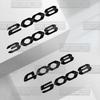 VZQR9 Autoaufkleber für Peugeot 208 308 408 508 2008 3008 4008 5008 Glänzend Schwarz Heckklappen-Emblem Metall 3D-Aufkleber Karosserie-Aufkleber Dekor