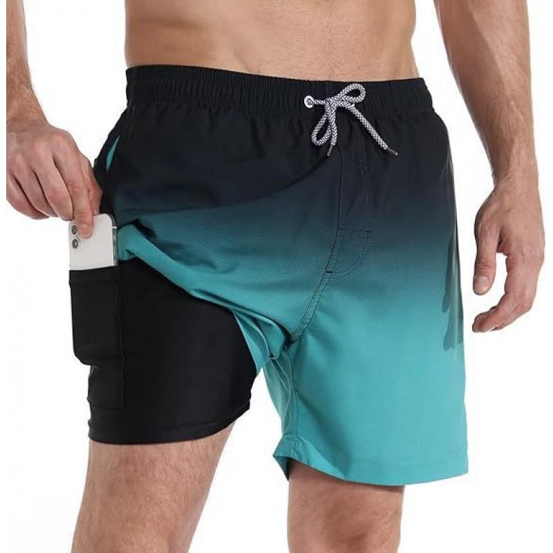 Mens Quick-Dry Board Shorts Swim Trunks With Print Design Beach Surfing Swimming Outdoor Activities