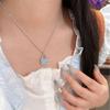 Full Diamond H Letter Bag Necklace Female Real Gold Electroplating High Version Light Luxury Simple Versatile Collarbone Chain Exquisite