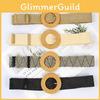 Weave Waist Rope Round Buckle Square Buckle Women Single Loop Waist Gift Belt