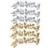 6pcs Lace Flower Embroidered Iron On Patch Polyester 22*7cm Lace Flower Embroidered Patches Sliver Gold