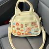 2025 New Canvas Bag Cartoon Small Fresh Cartoon Cute Cream Cheese Student Portable Shopping Messenger Bag Tide