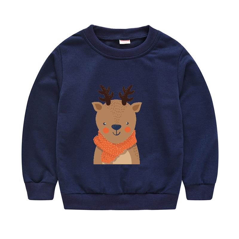 Children's Children's New Year Red Pullover Sweater Baby Cute Cartoon Avatar Round Neck Bottoming Shirt Tops