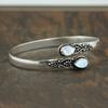 Vintage Ethnic Style Inlaid Imitation Natural Stone Bracelet Elegant Open Adjustable Bracelet Women Party Jewelry
