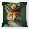 Animals Head Human Body Poster Cushion Cover Fox Cow Elephant Hippo Pig Leopard Duck Art Pillow Case