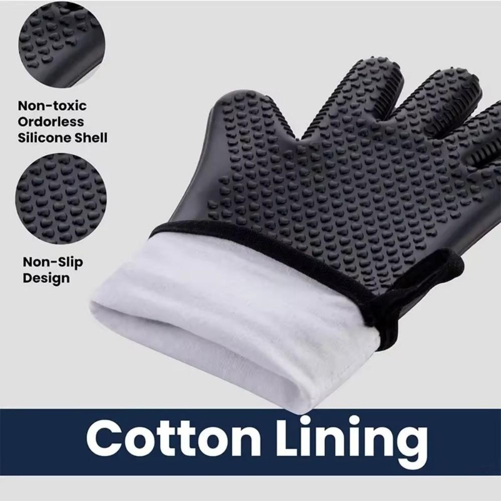 Quilted Liner Heat Resistant Gloves Heat Insulation Barbecue Mitts  Household Use