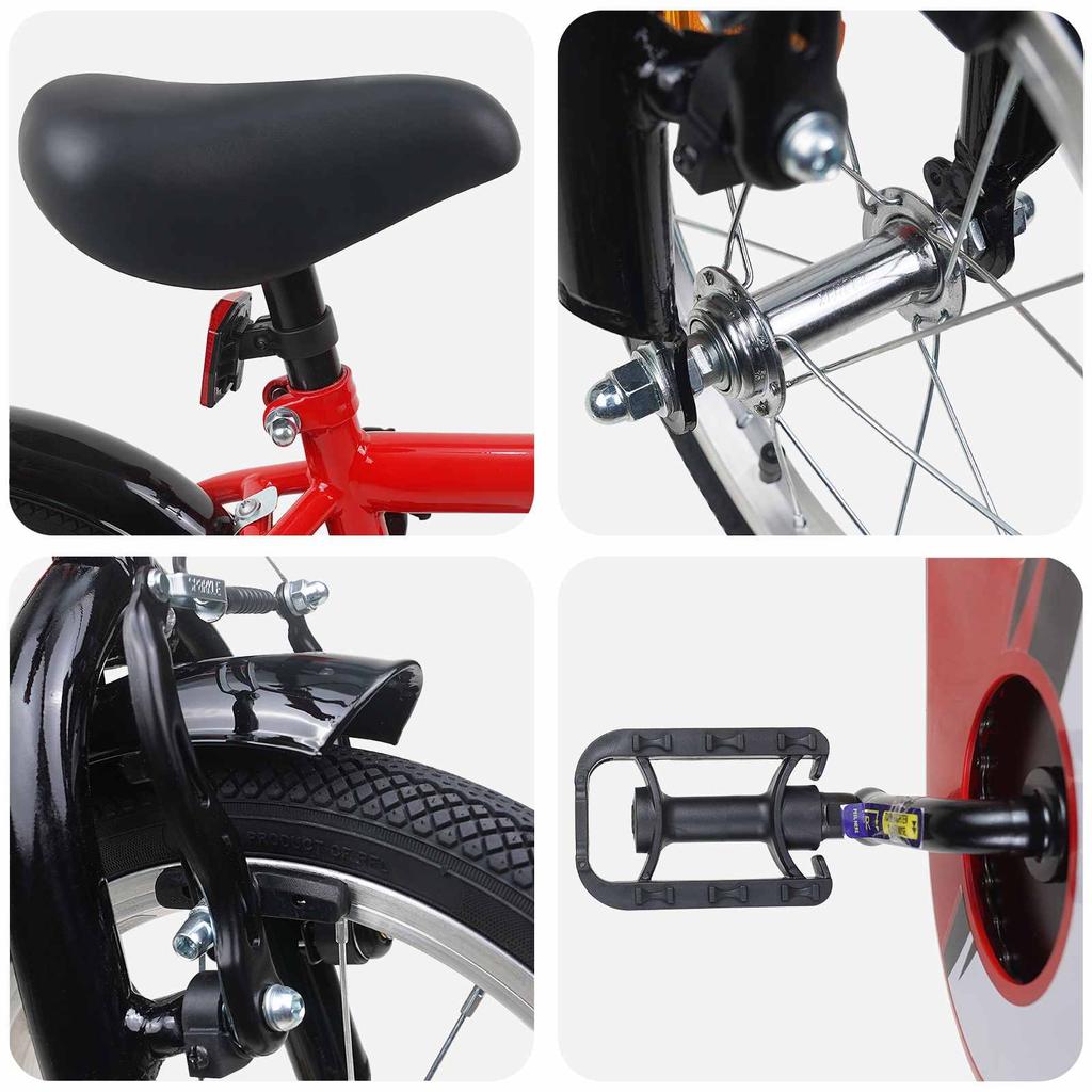 Kids  Bicycle 16 Inch for Ages 4 6 Red