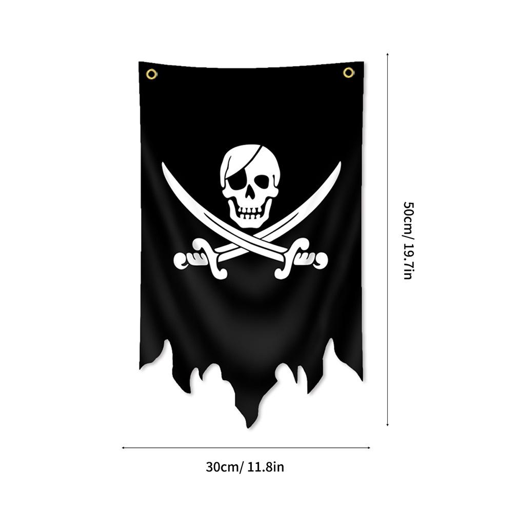 30X50CM Jolly Roger Pirate Black Blackjack Flag Polyester Printed Banner Tapestry Jack Rackham Skull Bone Flags Halloween Decor