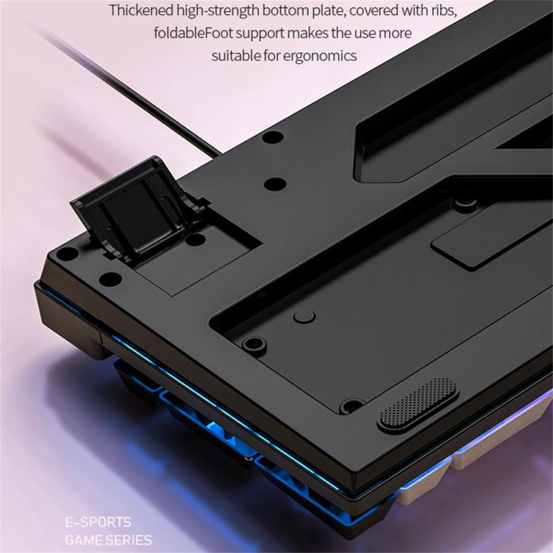 K500 Gaming-Tastatur mit 104 Tasten, kabelgebunden, farbblockierende Hintergrundbeleuchtung, mechanisches Gefühl, Desktop-Computer