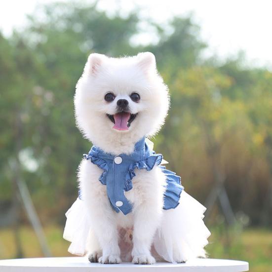 Yousheng Dog Dress High Elasticity Mesh Edge Pullover Summer Kitty Clothes Dog Outfits for Outdoor