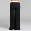 Women Patchwork Bell Bottoms Flare Trousers Mid Waisted Wide Leg Yoga Pants