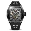BONEST GATTI German Craftsmanship Men's Watch | Luxury Tonneau Stainless Steel Skeleton Automatic Mechanical Movement Wristwatch