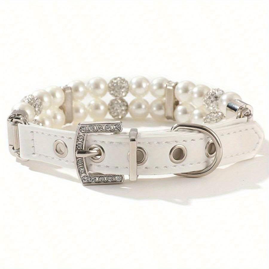 Faux Pearl Pet Collar