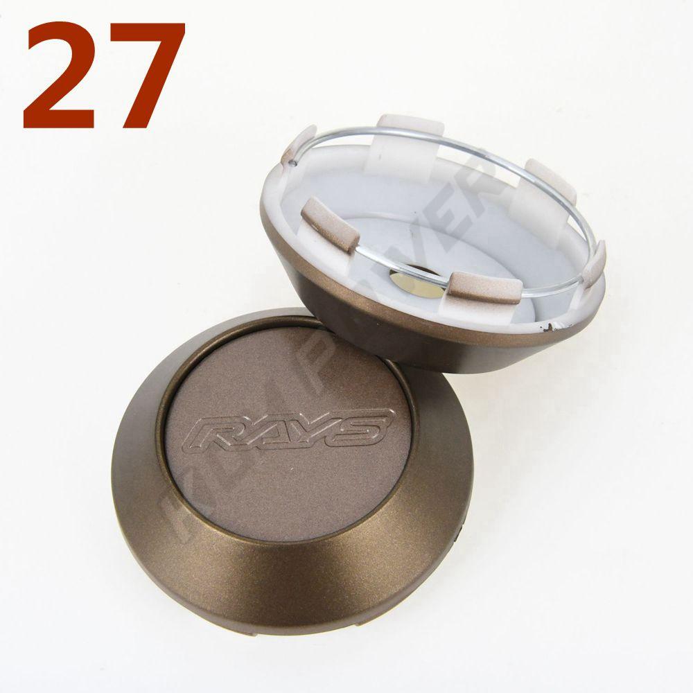 4PCS OD 68MM / ID 62MM Sport Rim Cap RAYS VOLK Racing Logo Sticker Wheel Cover Cap Wheel Center Hub Caps Silver & Black & Bronze