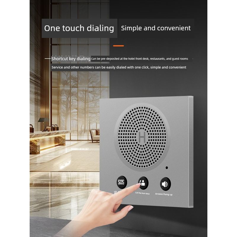 Type 86 Hotel Room Wall-Mounted Telephone Emergency Call Hands-Free Telephone Panel Hospital School Sos Pager