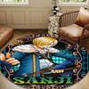 pirate Adventurous Journey Round Rug for Livingroom,Bedroom, Palyroom, Chair Rug, Area rug, Circle Carpet, Large Size Fan Christmas gift
