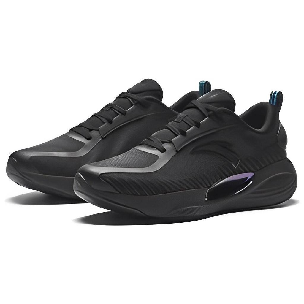 Anta Elastic Comfort Versatile Cushioning Slip Resistant Abrasion Resistant Low Top Running Shoes Men's Black 112335556-2