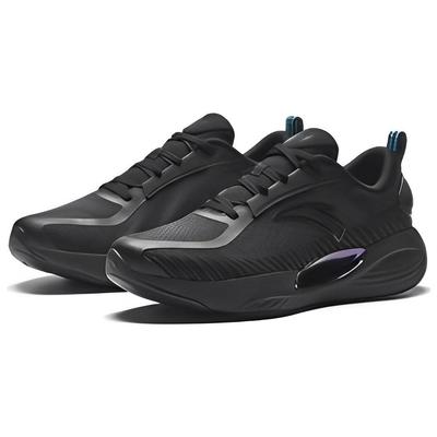 Elastic Comfort Versatile Cushioning Slip Resistant Abrasion Resistant Low Top Running Shoes Men's Black 112335556-2