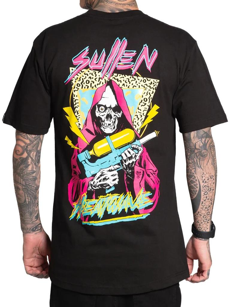 Sullen Herren Hitzewelle Kurzarm Standard T-Shirt Tattoo Skelett 90er Jahre Vibe Tee