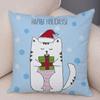 Home Decor Car Sofa Cushion Cover Colorful Pet Cat Pattern Print Square Pillowcase