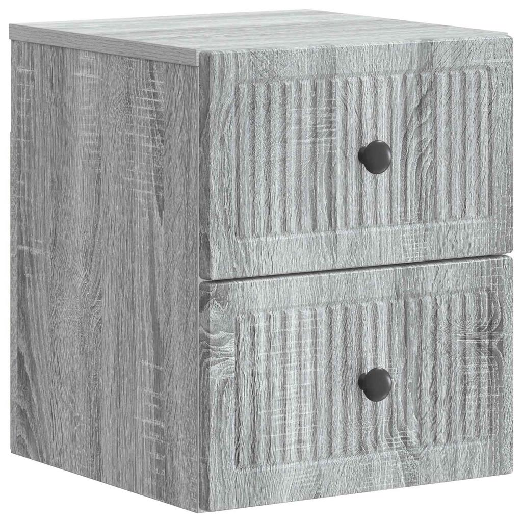 Wall Mounted Nightstand Set 2 pcs Grey Sonoma 33 x 34.5 x 40 cm