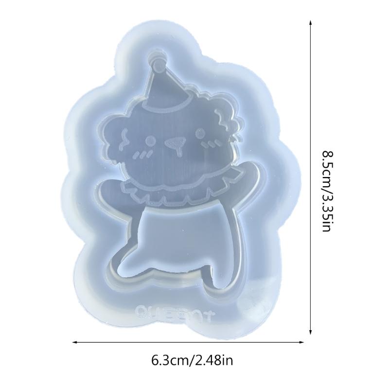 Cute Circus Bear Ornament Quicksand Silicone Epoxy Mold  Keychain Pendant Jewelry Craft Mould for Birthday Gift