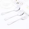 Silver 4Pcs Stainless Steel Cutlery Set Serving Utensils Buffet Catering Dinnerware Set Serving Colander Spoon Fork Flatware Set