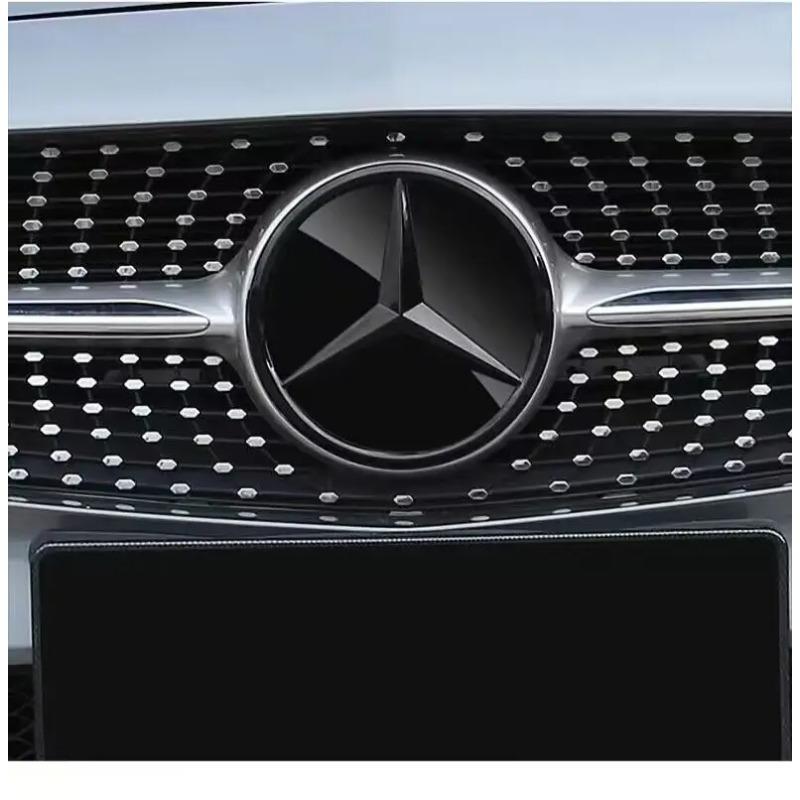 Emblemat Gwiazda Grill Samochodowy 3D Logo na Grill Przedni Do Mercedes Benz W204 W205 W213 X253 A B C E S CLA GLB GLC GLE GLS Akcesoria