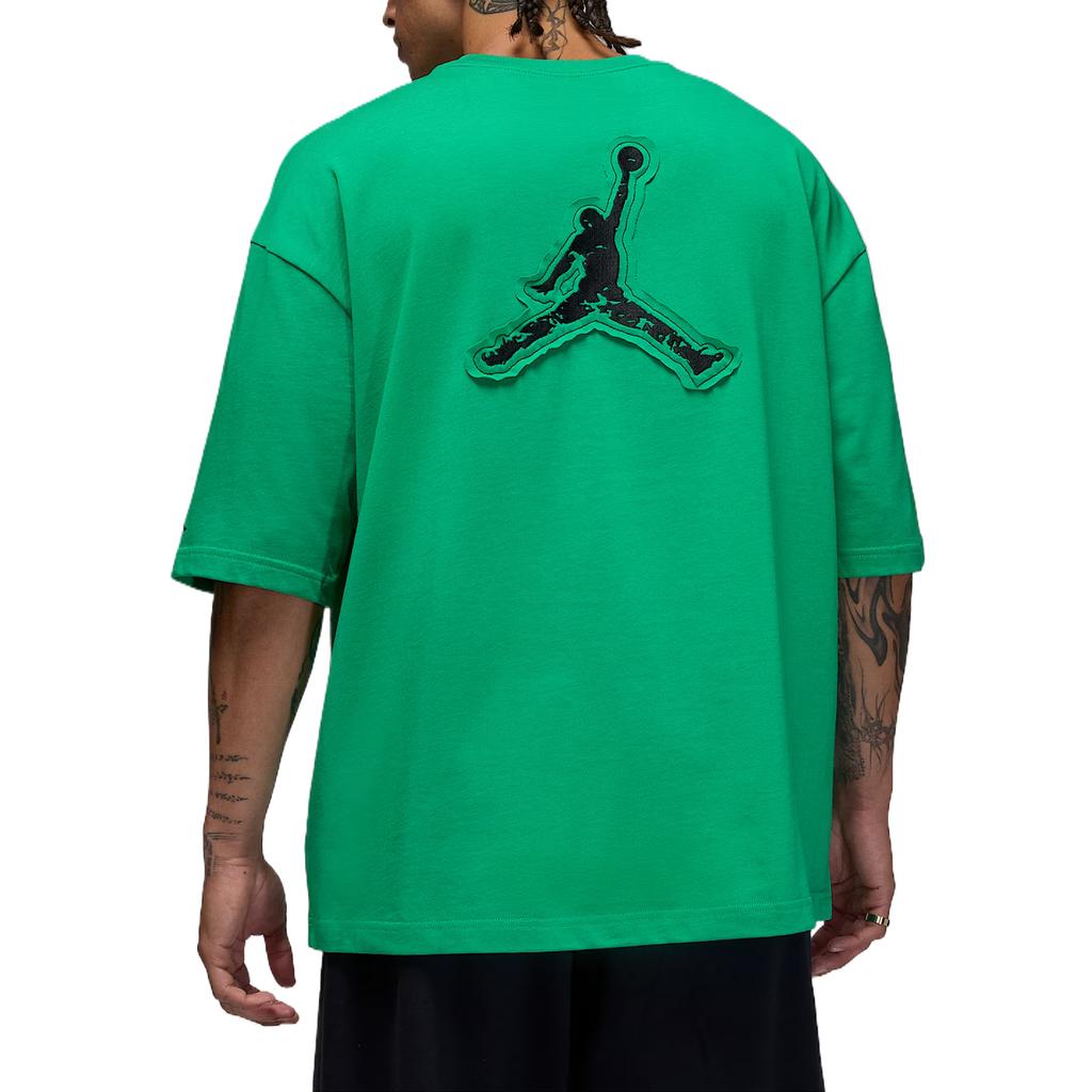 Jordan T Shirts Men's Green Crew Neck Moderate IH7303-324
