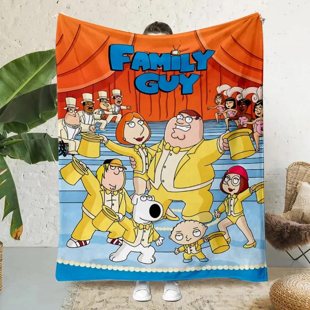 Kawaii Cartoon Familys Guys Printed Blanket Picnic Blankets Warm Blanket Soft And Comfortable Blanket Home Travel Birthday