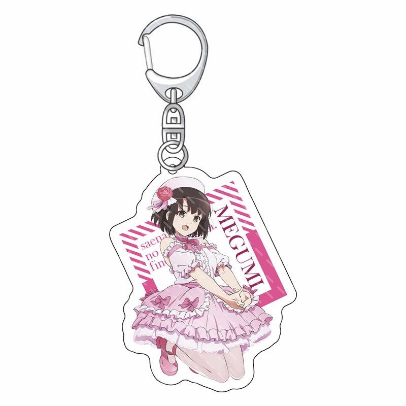 Anime Saenai Kanojo No Sodatekata Blessing Flowers Megumi Kato Eriri Spencer Sawamura Acrylic Keychain  Model Gift Toy