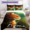 3pcs Custom Name Warriors Cats Bedding Set Duvet Cover Closure Includes 1 Duvet Cover & 2 Pillowcases for All Seasons Bedroom Decor