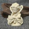 2PCS Ivory Fruit Q Edition Guanyin Bodhisattva Cartoon Feng Shui Decoration Car Mounted Buddha Statue Crafts