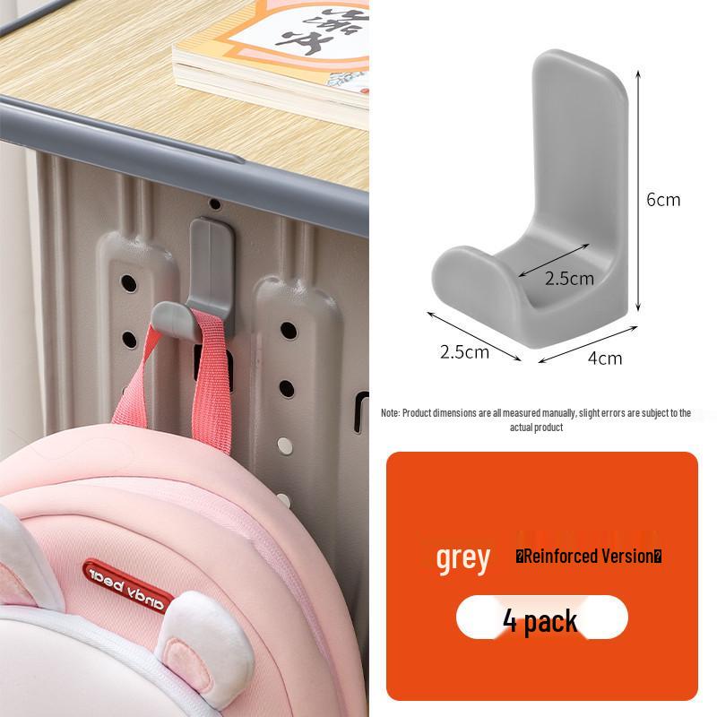 Elementary School Desk Backpack Hook - No-Punch Side Hook for School Supplies