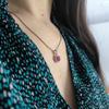 Серебряная подвеска с рубином 1.5ct, фианитами (2205289)