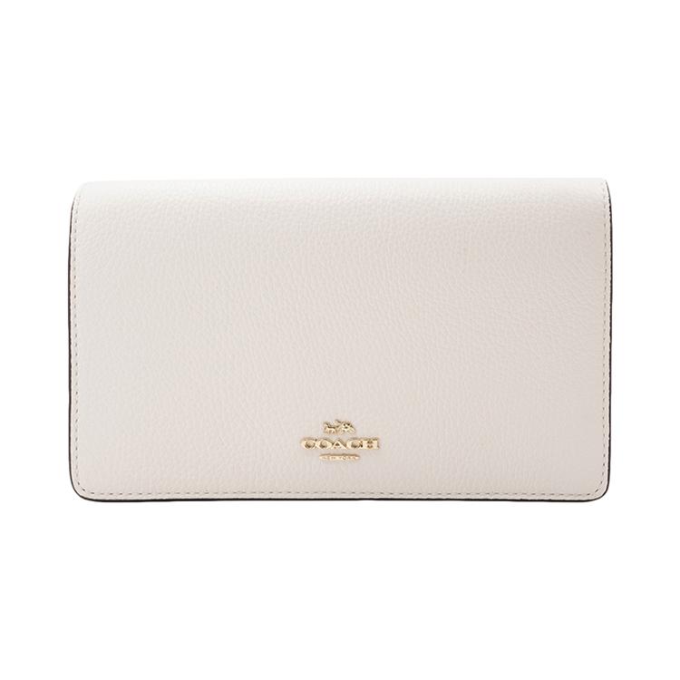 

New COACH Foldover Cow Leather Handbag, Shoulder Bag Women s White 30256-IMCHK 20.1*4.1*11.9CM