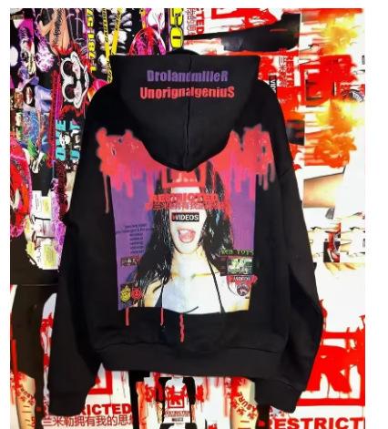 Felpa stampata personalizzata tendenza americana giacca Harajuku stile gotico unisex maglione stampato 3D