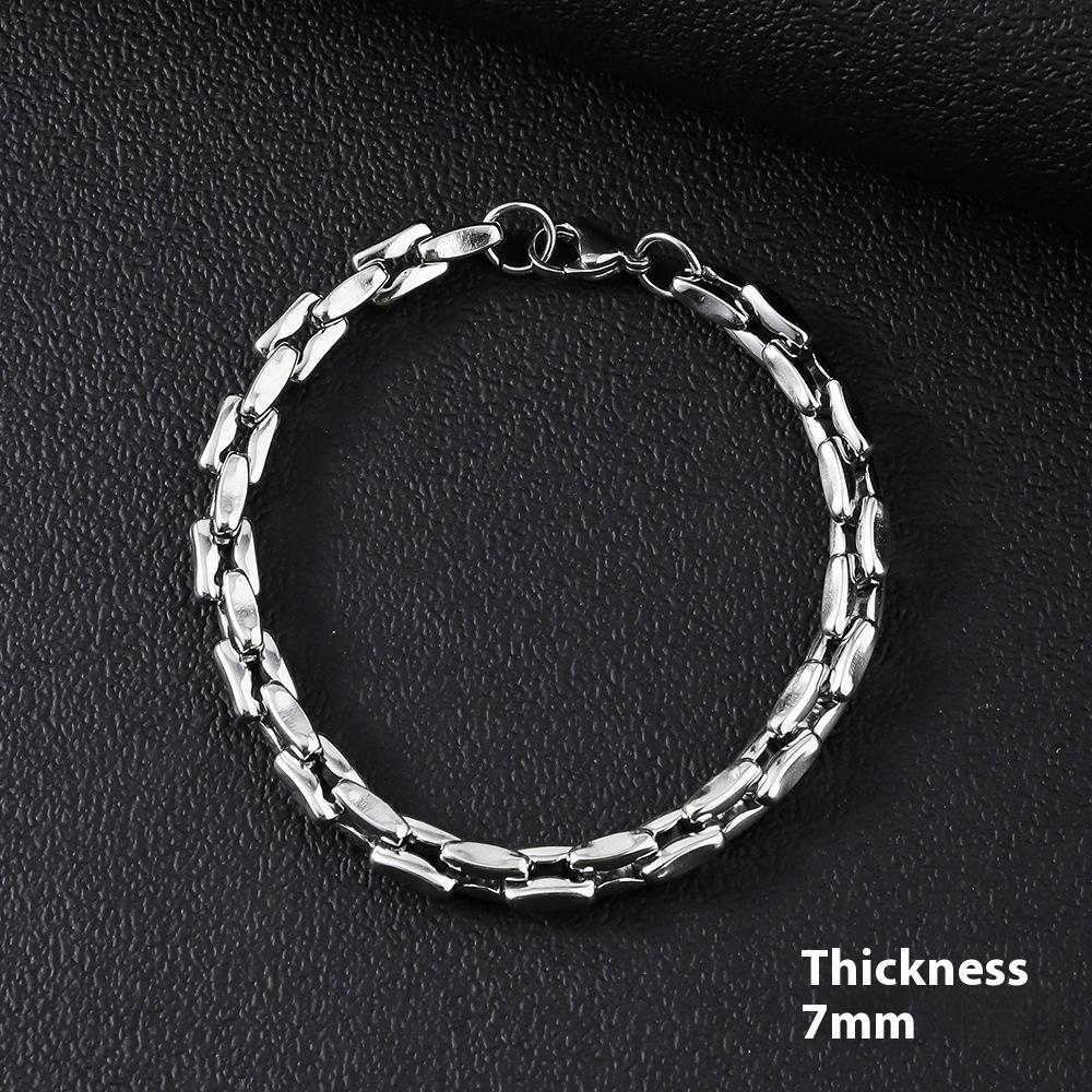 Bracciale da Uomo in Acciaio Inossidabile Semplice Prepotente Punk Alto Senso Cubano Acciaio al Titanio Bracciale Gioielli da Uomo