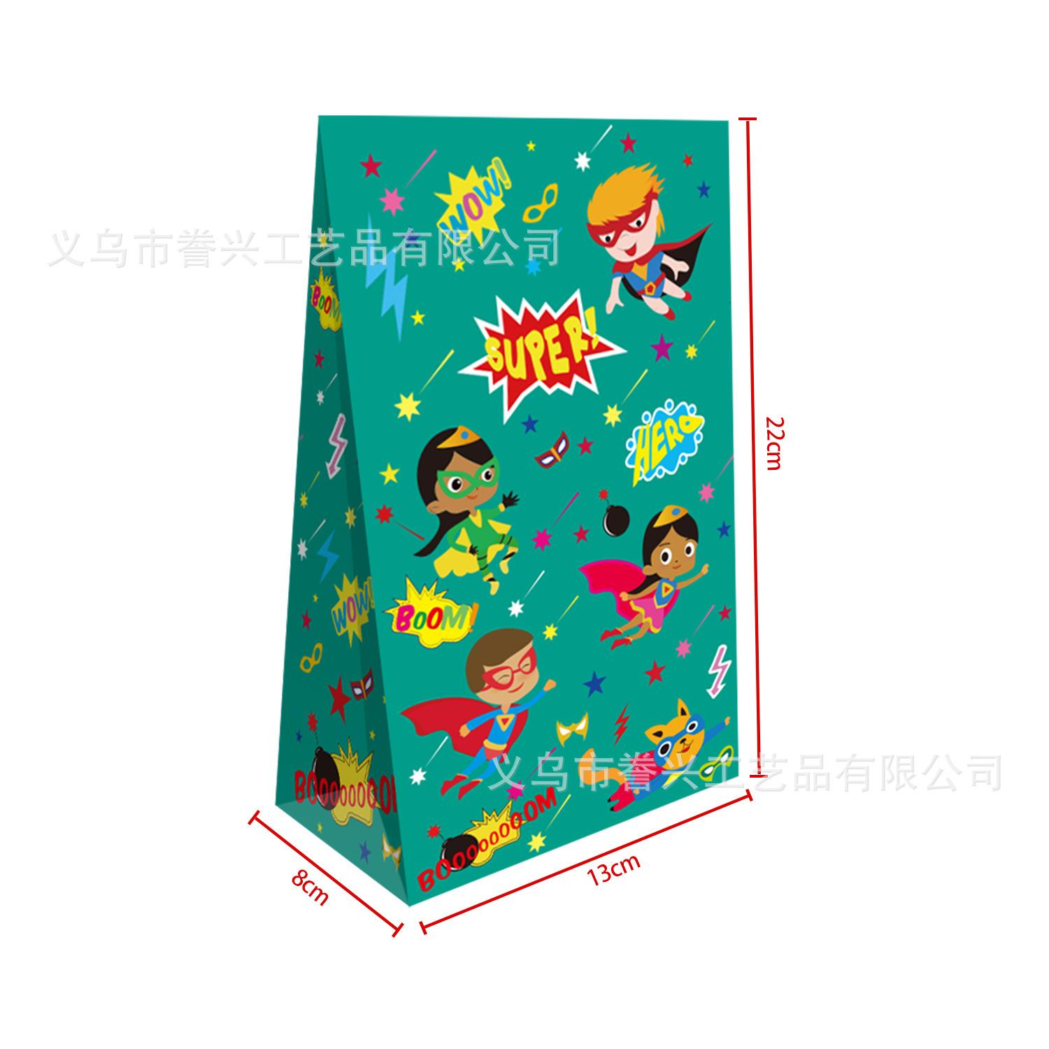 

Spot Super Themed Party Paper Bag Birthday Holiday Party Decoration Children S Party Paper Bag Candy Bag Superhero paper bag