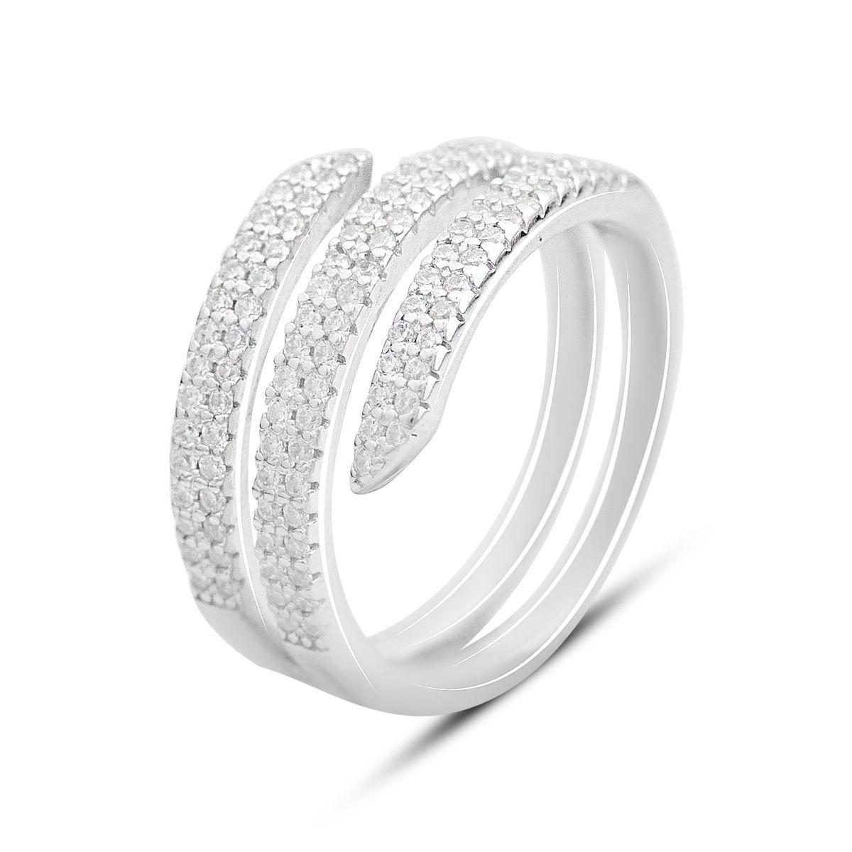 

Срібна каблучка з фіанітами, вага виробу 3,92 гр (2161073) 17 білий