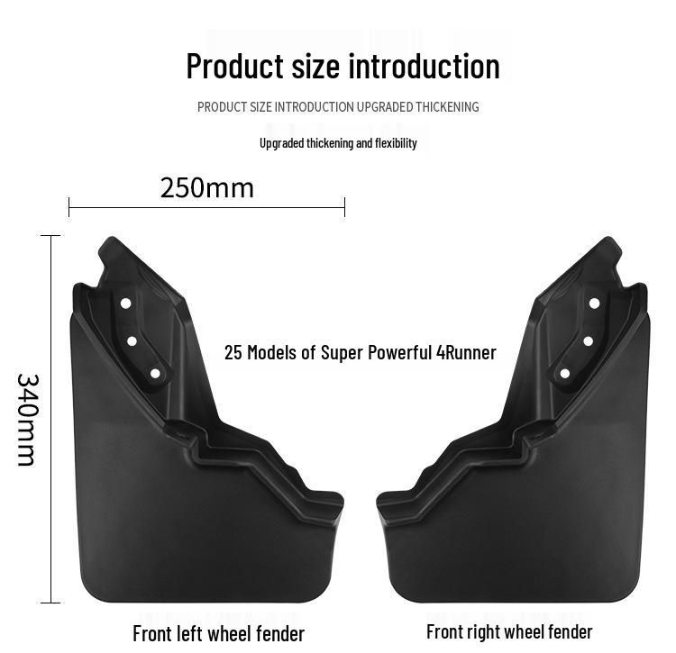 Toyota Tundra & 4Runner 2025 Soft Rubber Mud Flaps for Car Tires - Leather Exterior Cross-border Modification