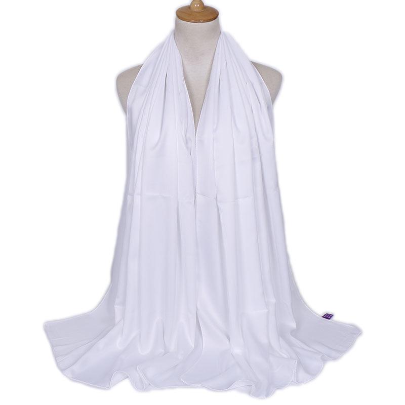 Fashion new plain malaysia satin silk hijab scarf solid color long muslim scarves headscarf turban muslim shawl female