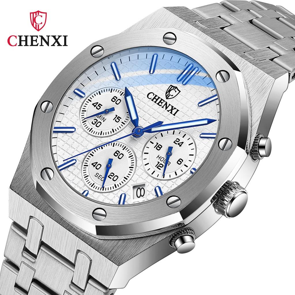 Chenxi Multi-function Sports Watch For Men Waterproof Quartz Watch With Steel Strap