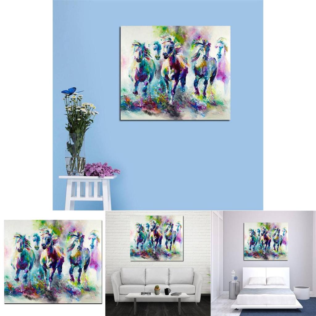 Modern Abstract Animal Art Canvas Decoration For Home Office Wall Hanging With Horses
