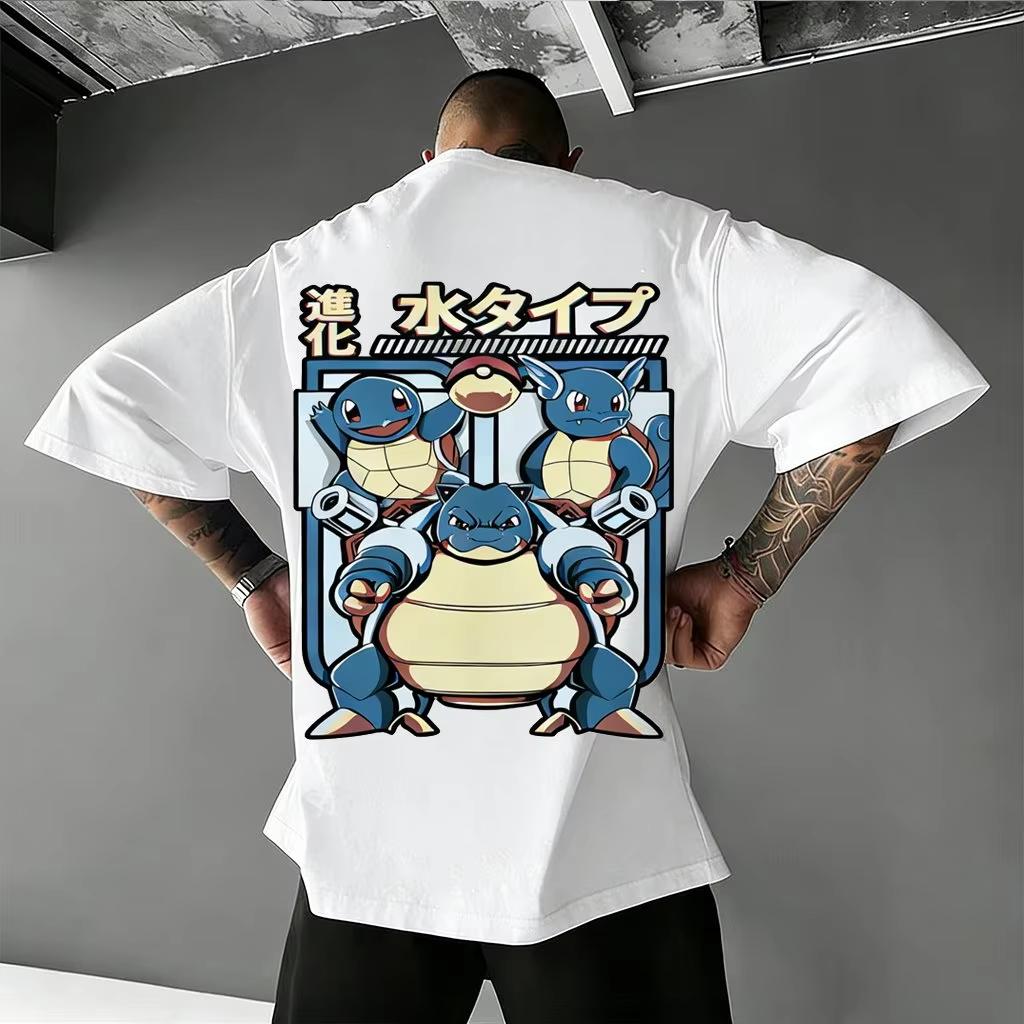 Pokemon Anime Squirtle Printed T-shirt Men's and Women's T-shirt Men's Tops Harajuku Y2K T-shirt 2026 Summer New Tee Streetwear