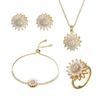 Necklace female, Japanese and Korean style sunflower with diamonds, sunflower ring, rotatable collarbone chain, jewelry