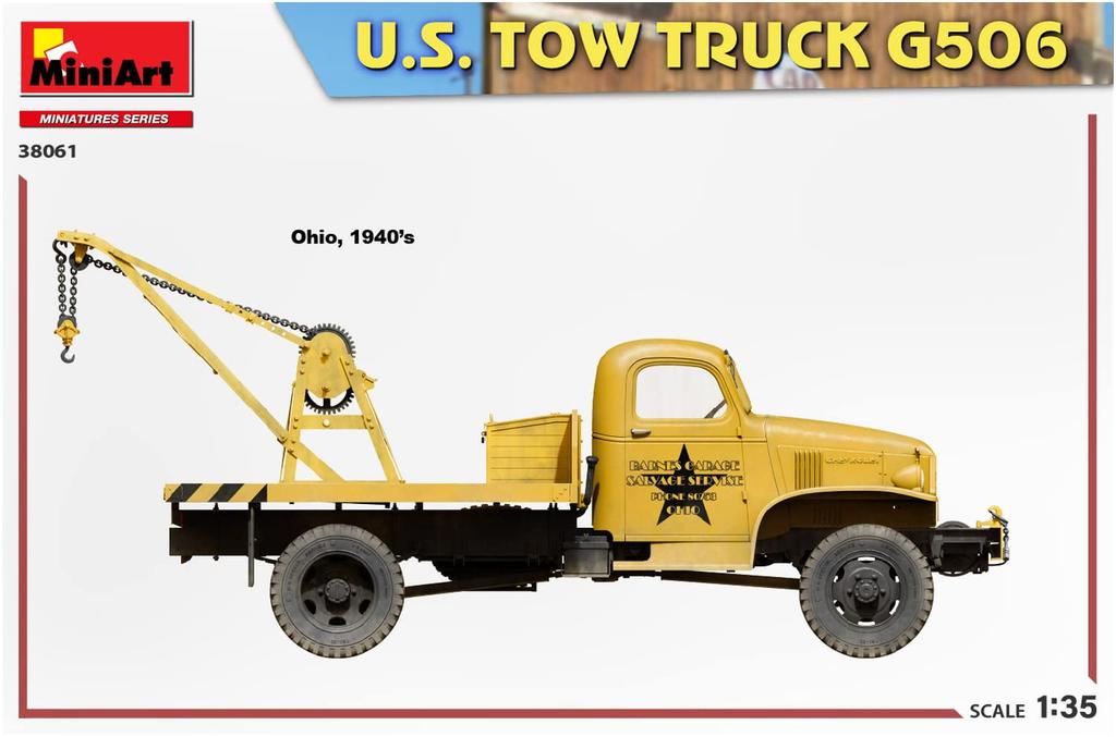 Miniart Scale American Tow Truck G506 Plastic Model Kit MA38061 1/35