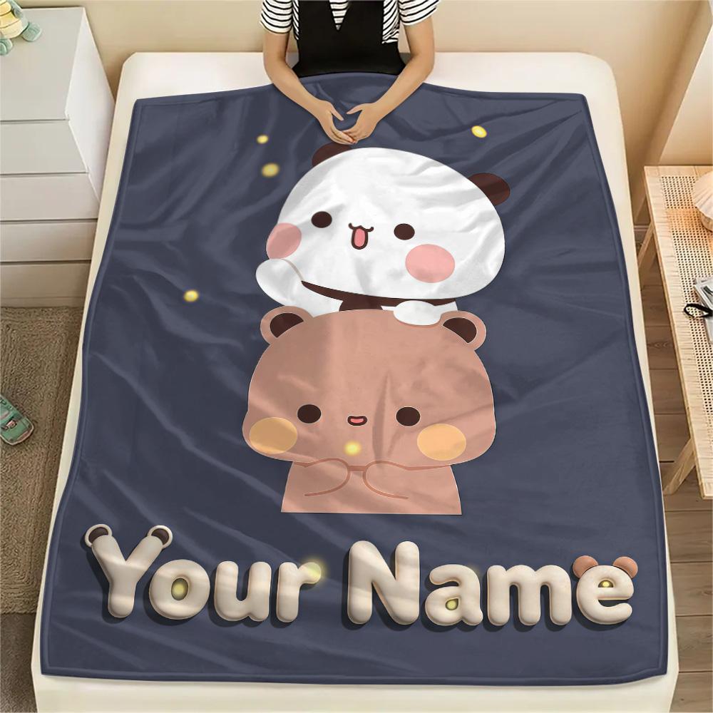 1 Stück Benutzerdefinierter Name PeacHE Goma Gemustert Flanelldecke Geeignet für Alle Jahreszeiten für Heimdekoration Wärme und Komfort Geschenke Feiertagsgeschenk -HE169