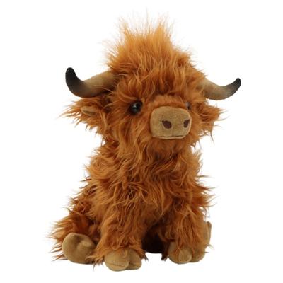 29cm Kawaii Simulation Highland Cow Animal Plush Doll Soft Stuffed Highland Cow Plush Toy Plushie Gift for Kids Boys Girls