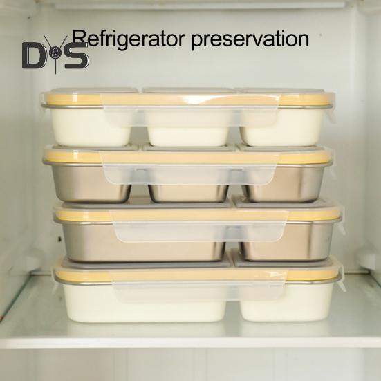 Snackbehälter aus Edelstahl, unterteilte Gewürzbox mit Deckel, Lunchbox mit auslaufsicheren, versiegelten Fächern, wiederverwendbarer Lebensmittelbehälter für die Schule